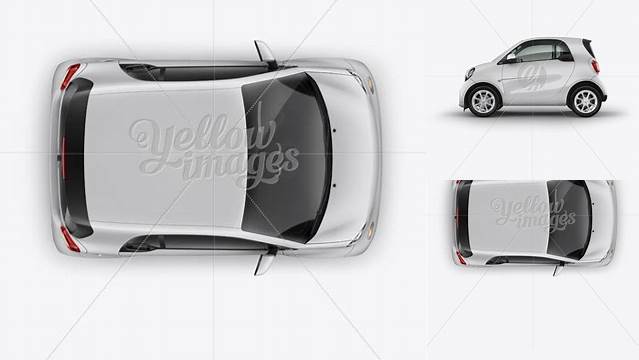 2128+ Smart Fortwo PSD Mockup Top View Professional Quality Freebie PSD File