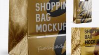 2129+ Metallic Shopping Bag PSD Mockup Halfside View Eye-Level Shot Versatile and Elegant PSD File