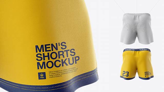 2131+ Men’s Rugby Shorts HQ PSD Mockup Back View Elegant and Stylish Mockup