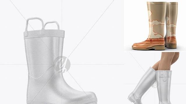 2131+ Rain Boot PSD Mockup Half Side View Free Downloadable Graphic Resource