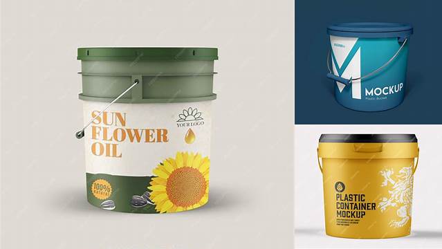 2133+ 2.5L Plastic Bucket PSD Mockup PSD Free Download