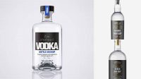 2137+ 500ml Grey Glass Vodka Bottle PSD Mockup Smart Object-Based PSD Template Free