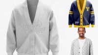 2137+ Men's Cardigan PSD Mockup Front View High-Quality Digital Mockup Resource