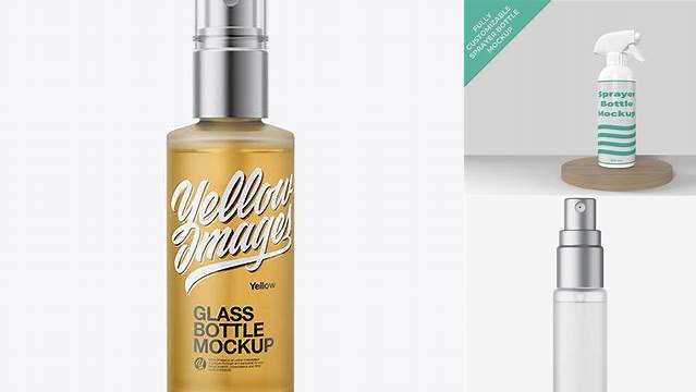 2138+ Frosted Sprayer Bottle with Metallic Cap PSD Mockup Fully Editable PSD Template