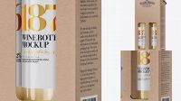 214+ Kraft White Wine Bottles Box PSD Mockup Half Side View Photoshop Freebie