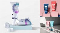 2141+ Cosmetic Tube With Pump PSD Mockup Download Free