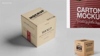 2144+ Textured Matte Square Carton Box PSD Mockup Half Side View Exclusive Editable PSD File