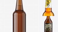 2146+ 330ml Beer Bottle with Amber Ale PSD Mockup Exclusive Free Creative Resource