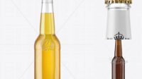 2147+ 275ml Clear Glass Lager Beer Bottle PSD Mockup Premium Quality PSD Freebie