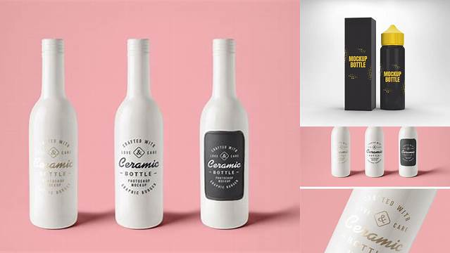 2147+ Ceramic E-Liquid Bottle PSD Mockup Exclusive PSD Design Freebie