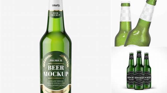 2147+ Dark Green Beer Bottle PSD Mockup Creative Photoshop Resources