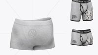 2148+ Melange Men's Boxer Briefs PSD Mockup Back Half Side View Elegant Free Template