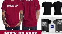 2148+ Mock Up Kaos Polos Depan Belakang Layered PSD File Free Download