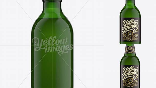 2152+ 25cl Stubby Green Glass Bottle PSD Mockup Stylish PSD for Free