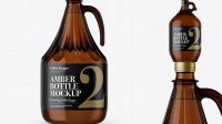 2152+ 3L Amber Glass Bottle With Handle PSD Mockup Free Photoshop Mockup Design