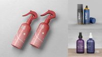 2156+ Plastic Spray Bottle PSD Mockup Front View Free Photoshop Mockup Design