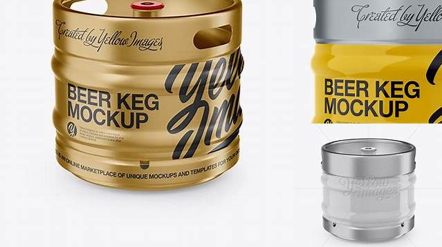 2157+ 30L Glossy Beer Keg PSD Mockup Advanced Photoshop Template