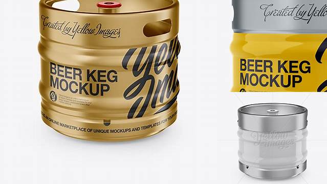 2157+ 30L Glossy Beer Keg PSD Mockup Advanced Photoshop Template