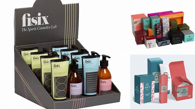 2157+ Display Box with Cosmetic Boxes & Bottles Half Side View Elegant and Versatile PSD Resource