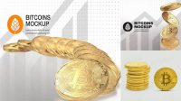 2160+ Golden Bitcoin PSD Mockup Custom Graphic Resource Free Download