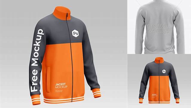 2162+ Men's Training Jacket PSD Mockup / Back View Smart Object Free Photoshop File