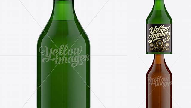 2163+ 330ml Stubby Green Bottle Mock-Up High-Quality PSD Files