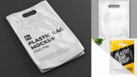 2172+ White Plastic Carrier Bag Editable Photoshop Free Mockup