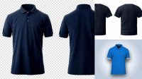 2174+ Mockup Kaos Polos Navy Creative Free Photoshop Template