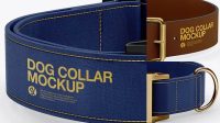 2177+ Linen Dog Collar PSD Mockup Front View High-Angle Shot PSD Download