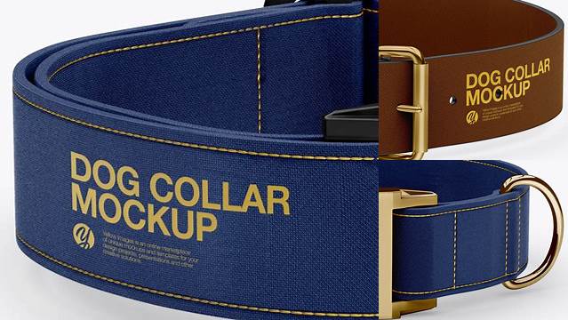 2177+ Linen Dog Collar PSD Mockup Front View High-Angle Shot PSD Download