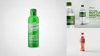 2178+ Glossy Plastic Bottle with Red Drink PSD Mockup Professional PSD Mockup