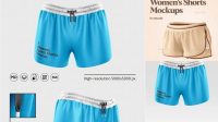 2178+ Women's Sport Shorts PSD Mockup Back Half Side View Photoshop PSD Free for Designers