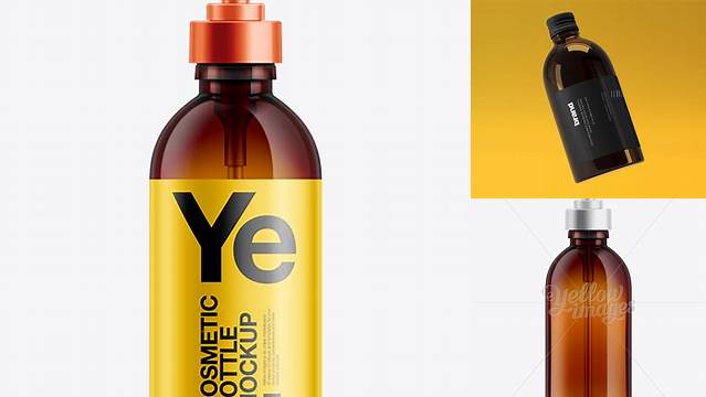 2180+ Amber Bottle with Batcher Mock-up Exclusive Free Photoshop Mockup