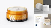 2182+ Opened Orange Cream Jar PSD Mockup High-Angle Shot Custom Graphic Mockup File