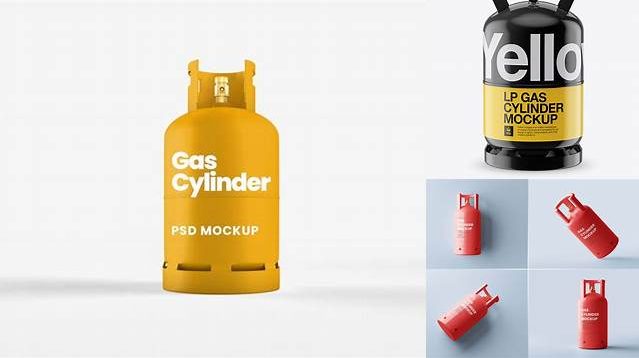 2186+ Glossy LP Gas Cylinder PSD Mockup Front View Free Mockup Templates