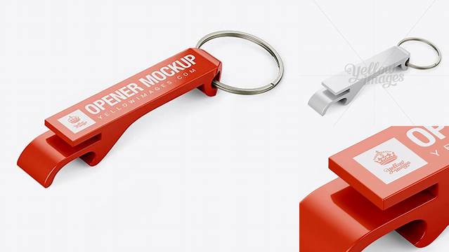 2187+ Bottle Opener With Paint Finish PSD Mockup Halfside View Versatile and Modern PSD Mockup