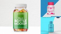 219+ Clear Plastic Bottle With Pills PSD Mockup Exclusive and Stylish Design PSD