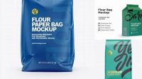 2190+ Matte Paper Flour Bag PSD Mockup Front View Eye-Level Shot Free Creative Design