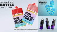 2190+ Metallic Bottle With Liquid PSD Mockup Elegant PSD Mockup