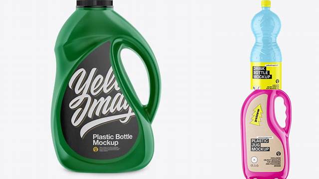 2196+ Glossy Plastic 2L Bottle PSD Mockup Modern Photoshop Resource