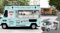 2197+ Food Truck Free Mockup Modern Free PSD Template