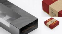 2197+ Textured Box PSD Mockup Half Side View High-Angle Shot Editable Design PSD File