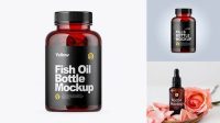 2199+ Green Bottle with Fish Oil PSD Mockup PSD Download