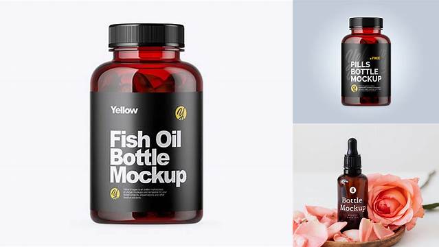 2199+ Green Bottle with Fish Oil PSD Mockup PSD Download