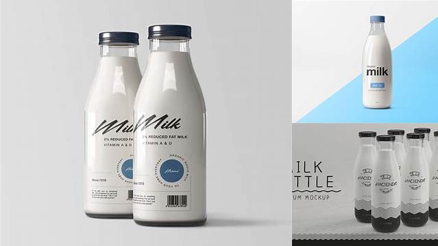 220+ Small Glass Bottle of Milk PSD Mockup Download Premium Free PSD