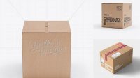 2206+ Corrugated Box PSD Mockup Front View High-Quality Digital Mockup Resource