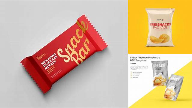 2207+ Matte Snack Package PSD Mockup Easy-to-Edit PSD