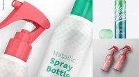 2207+ Opened Metallic Spray Bottle With Transparent Cap PSD Mockup Premium Mockup Freebie