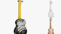 2208+ Ukulele PSD Mockup Back Half Side View High-End Photoshop Mockup