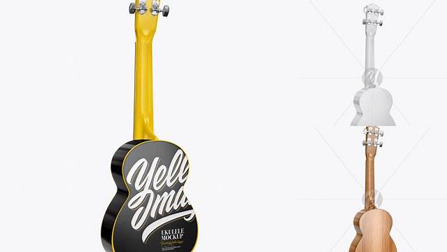 2208+ Ukulele PSD Mockup Back Half Side View High-End Photoshop Mockup